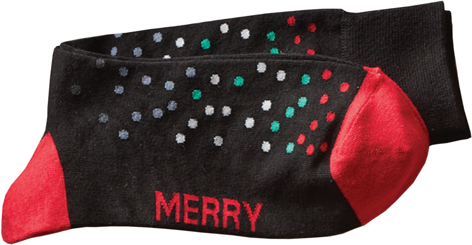 Polka Dots Merry Christmas Dress Socks - Briefs (1000x714), Png Download