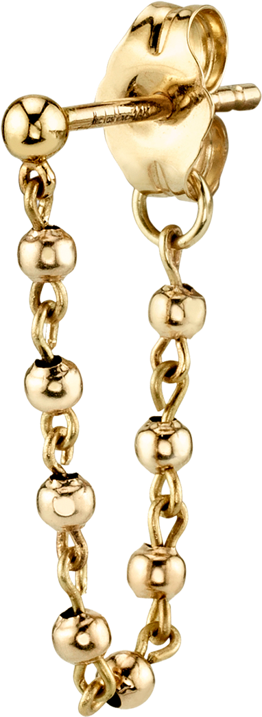 Gold Sphere Chain Earring - Earring (1800x1800), Png Download