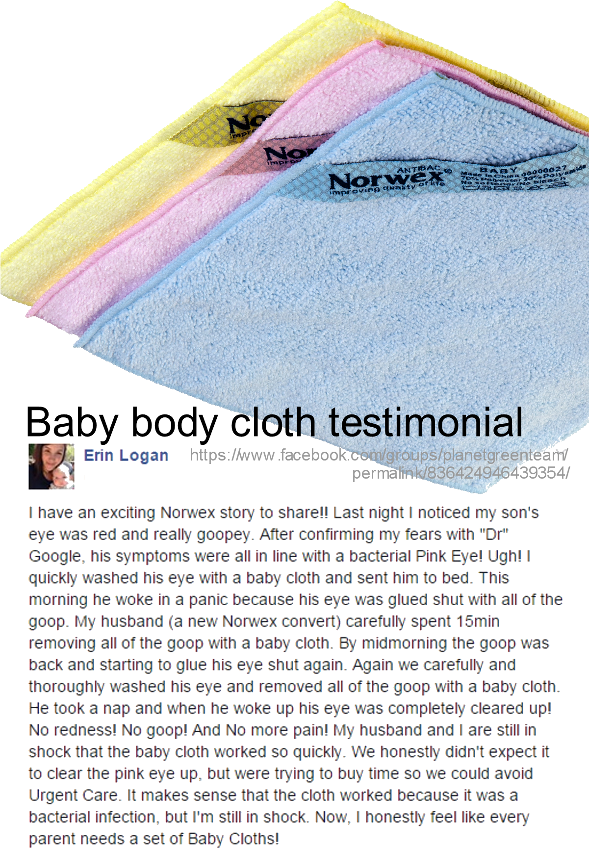 Email Me Help@nontoxicnj - Norwex Baby Microfiber Set Of 3 Body Pack Wash Cloths (1200x1800), Png Download