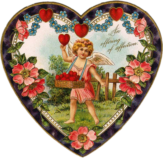 Victorian Valentine Clip Art (570x550), Png Download