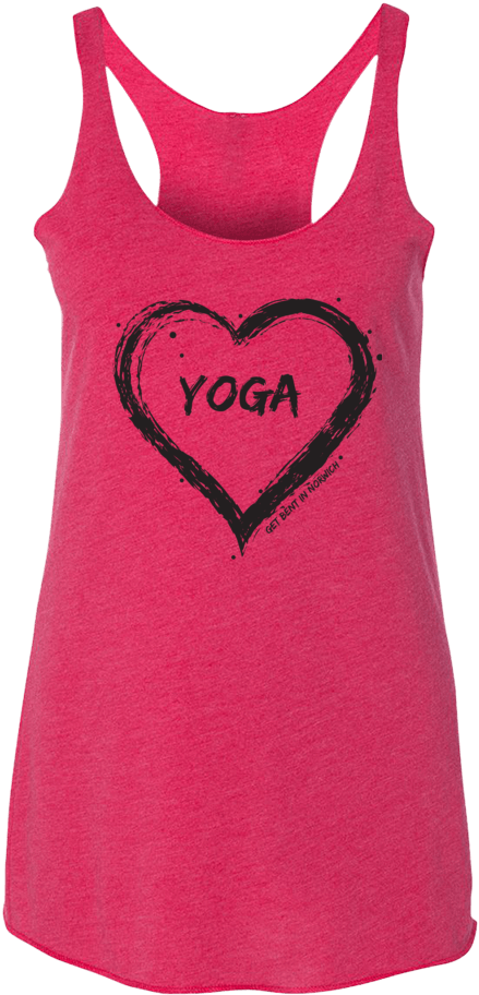Heart Yoga Vintage Shocking Pink Raceback Tank Top - Shirt (1000x1000), Png Download