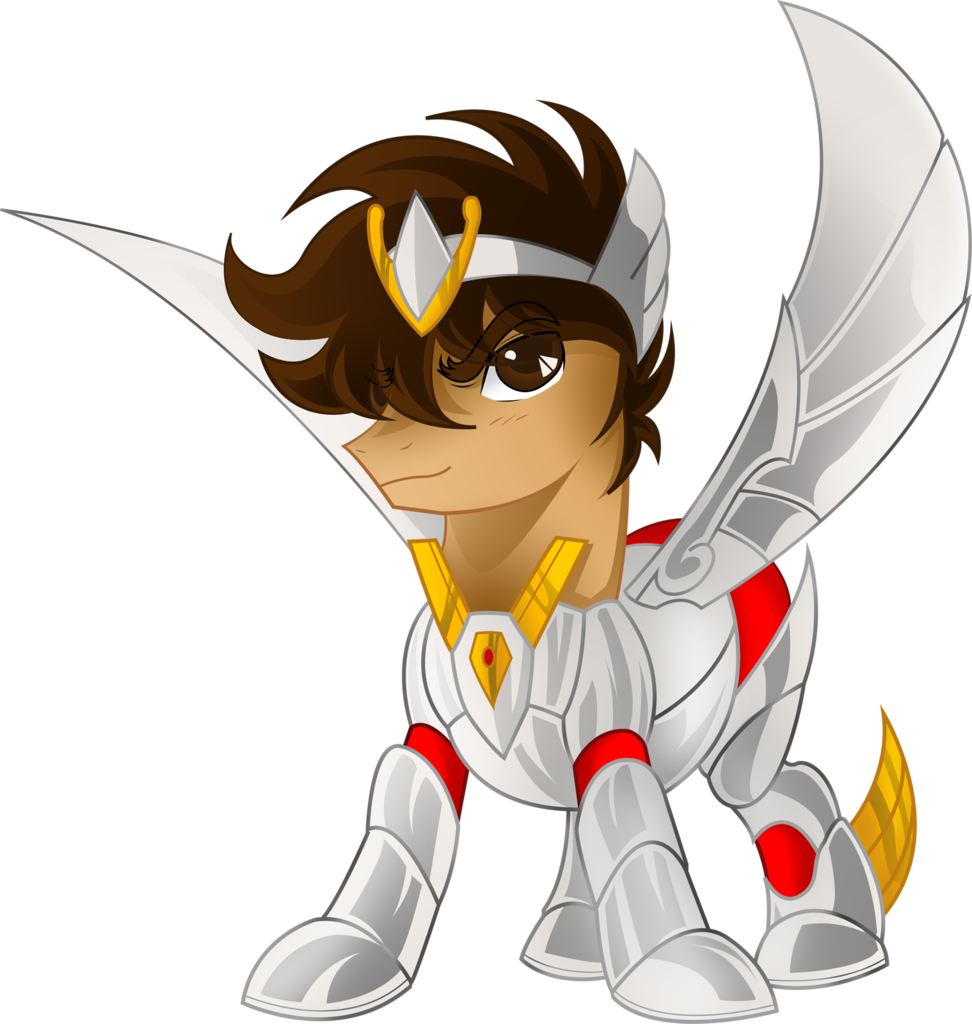 Kenuma, Crossover, Duty, Pegasus, Pegasus Seiya, Pony, - Mlp Saint Seiya Fluttershy (972x1024), Png Download