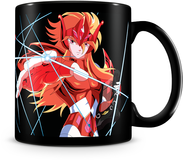 Mug Saint Seiya Asgard Mime Taza Negra (800x660), Png Download