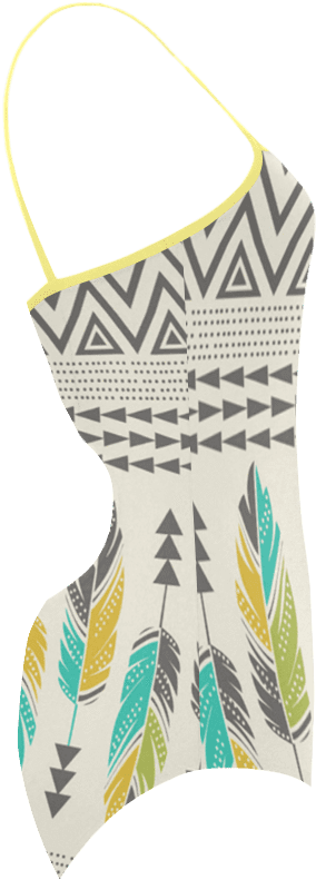 Feather Boho Strap Swimsuit - Painted Feathers-cream Iphone 6 Slim Case (1000x1000), Png Download