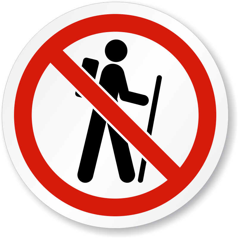 No Hiking Symbol Iso Prohibition Circular Sign - No Entry Authorised Personnel Only Sign (800x800), Png Download