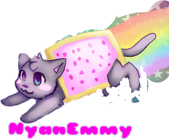 Nyanemmy Nyancat Nyan Cat Ranbowcat Rainbow Flyingcat - Nyan Cat (672x552), Png Download