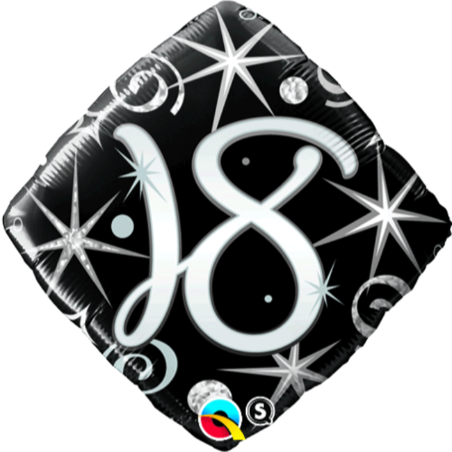 18 Elegant Sparkles & Swirls - 18th Birthday Black Balloons (650x650), Png Download
