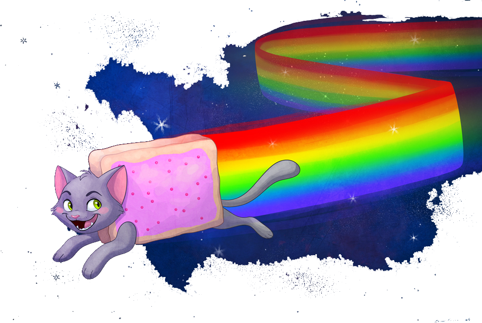 Nyan Cat Fan Art (972x652), Png Download.