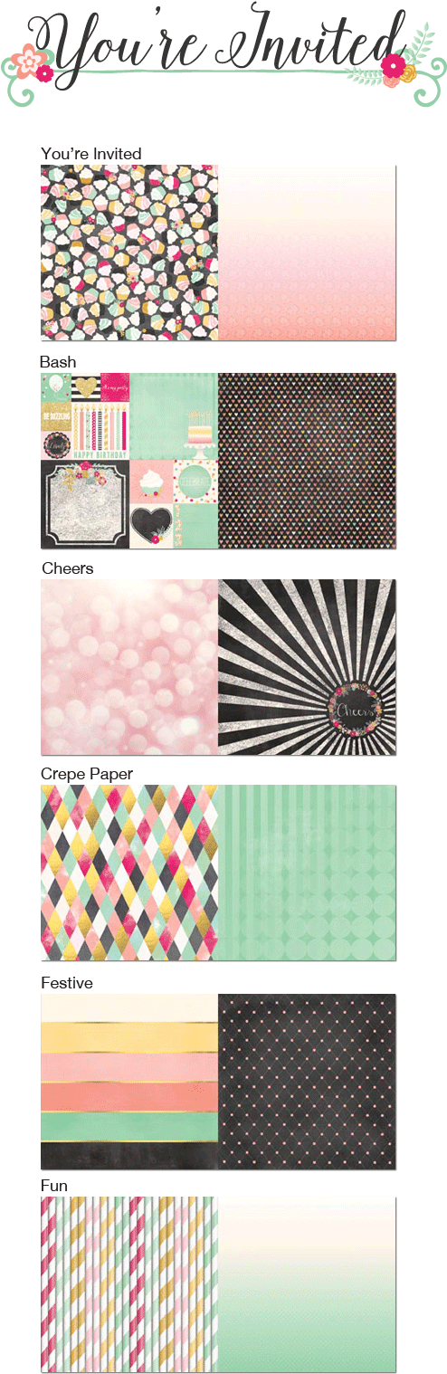 Today We Have Our Fabulous Collection, You're Invited - Bo Bunny You're Invited Double-sided Cardstock 12"x12"-you're (587x1600), Png Download