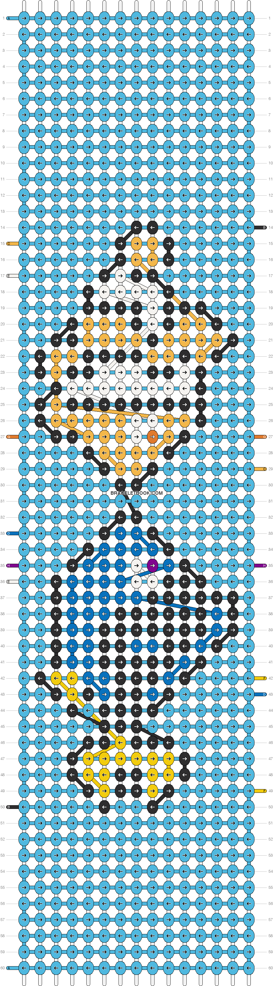Finding Nemo Friendship Bracelet Pattern Number - Fancy Friendship Bracelet Pattern (896x3192), Png Download