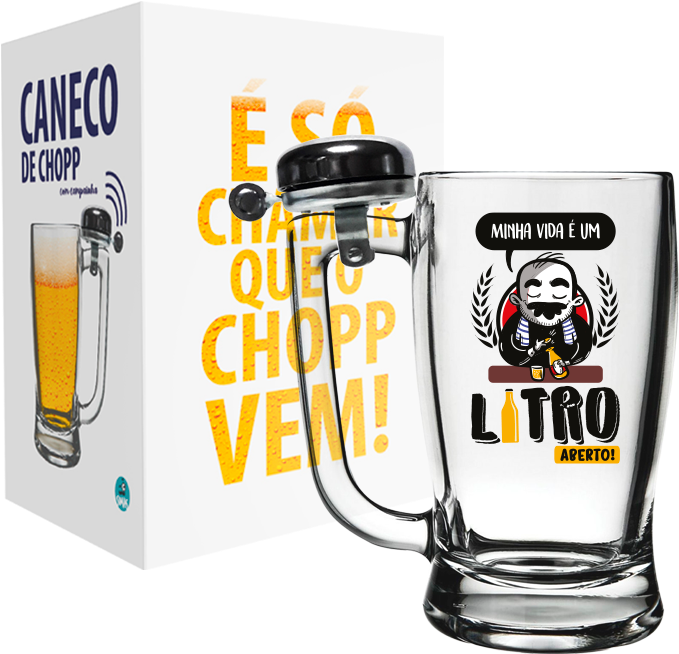 Caneco De Chopp Com Campainha 340ml Cx - Caneca Taberna - Só Vou - Brasfoot (800x800), Png Download