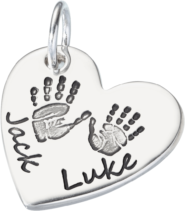 Large Double Charm Footprint - Charm Bracelet (990x990), Png Download