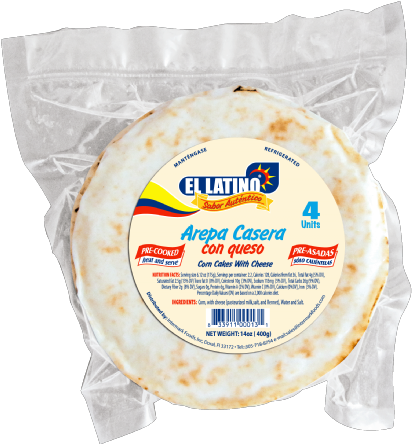 El Latino Arepas Rellenas Con Queso Corn Cakes With - El Latino Cheese, Quesito Colombiano - 10 Oz (478x500), Png Download