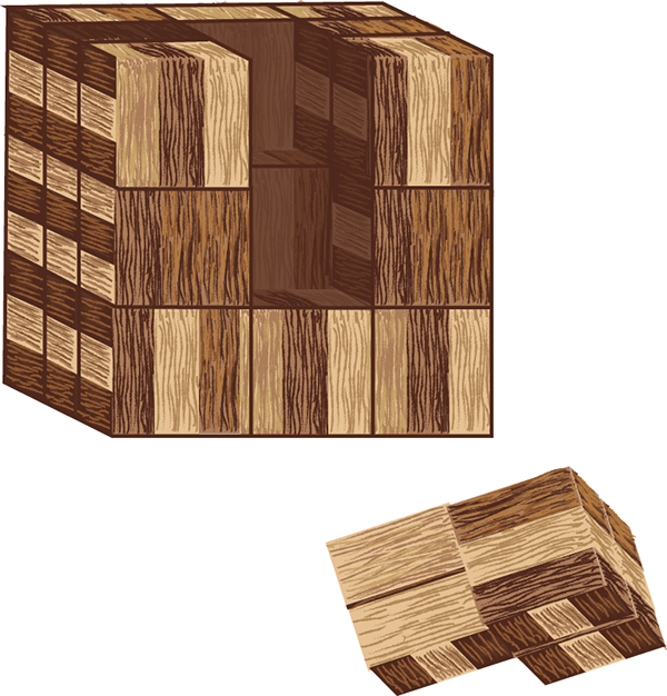 Wooden Cube Png (600x626), Png Download