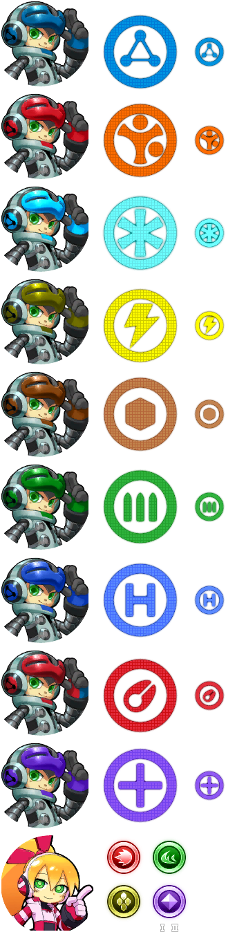 Characters & Weapons Icons - Mighty No 9 Icon (348x1365), Png Download