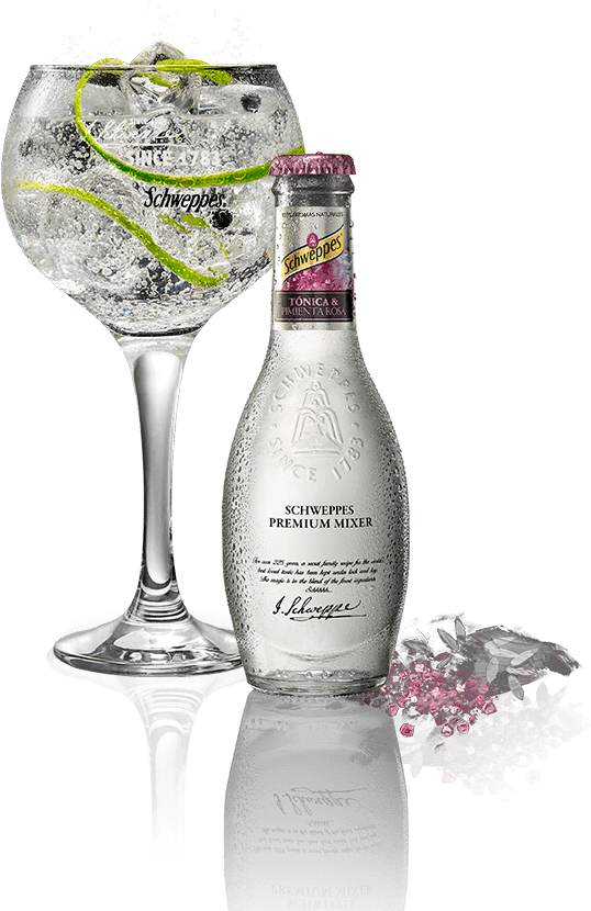Tónica & Pimienta Rosa - Schweppes Premium Tónica Pimienta Rosa Botellín (632x888), Png Download