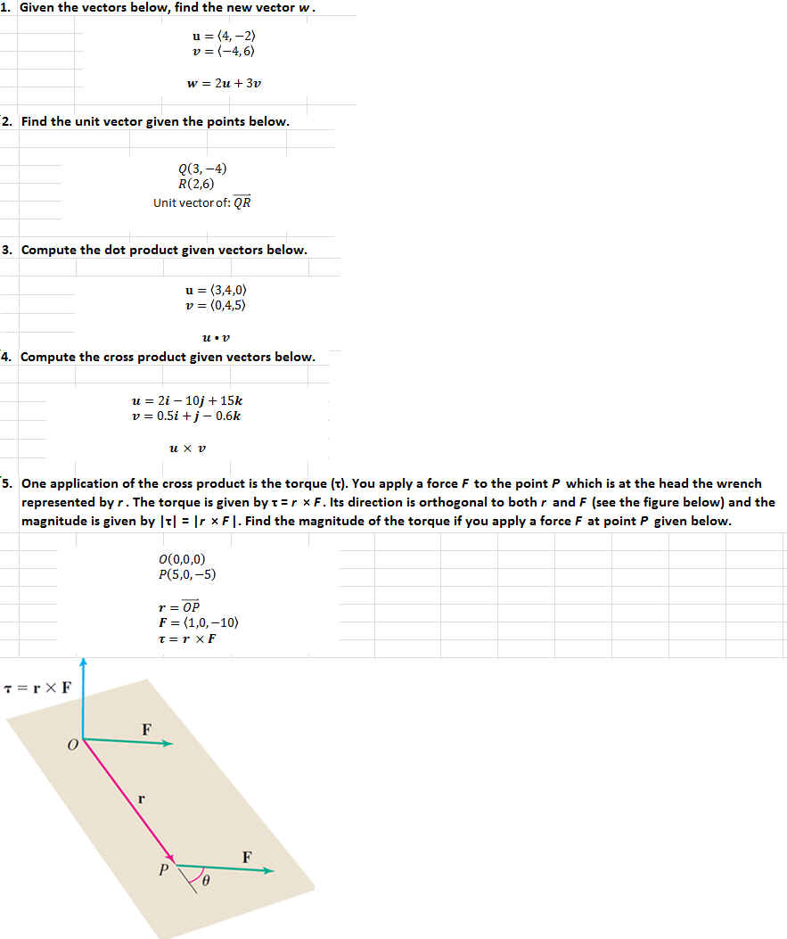 Solved Given The Vectors - Torque (883x1053), Png Download