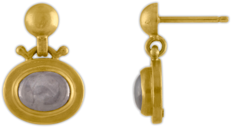 3 Gray Star Sapphire Bell Earrings (800x800), Png Download