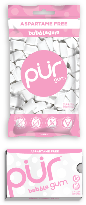 Pur Bubble Gum - Pur Gum Chocolate Flavours (400x869), Png Download