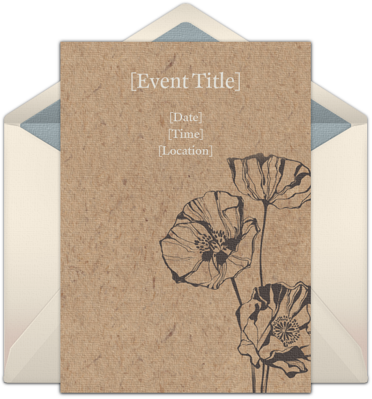 Flower Print Online Invitation - Wedding Invitation (650x650), Png Download