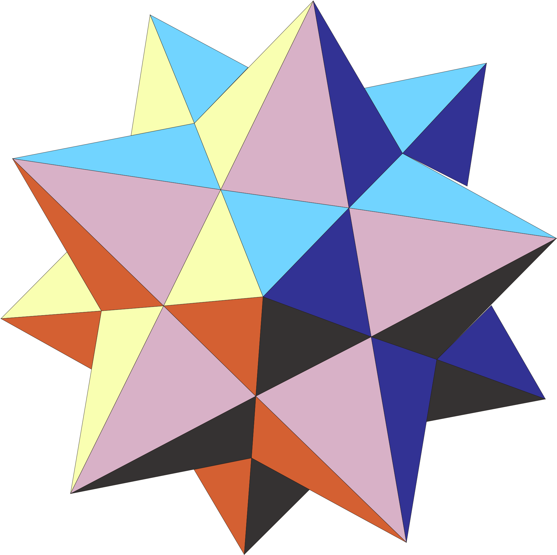 New Svg Image - Stellated Dodecahedron (2000x2000), Png Download