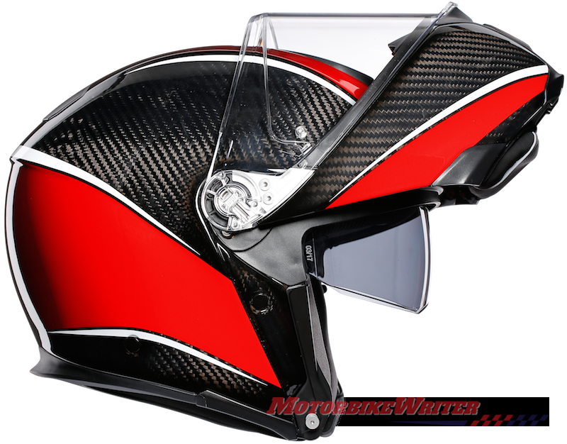 Agv Sportmodular Carbon Modular Motorcycle Helmet Loud - Sportmodular Agv (800x626), Png Download