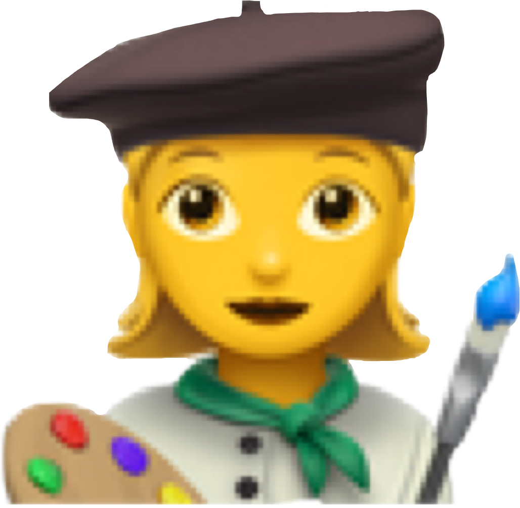 Sticker Emoji Artist Paintbrush Paint Pallette Loveit - Woman Police Officer Emoji (1028x1005), Png Download