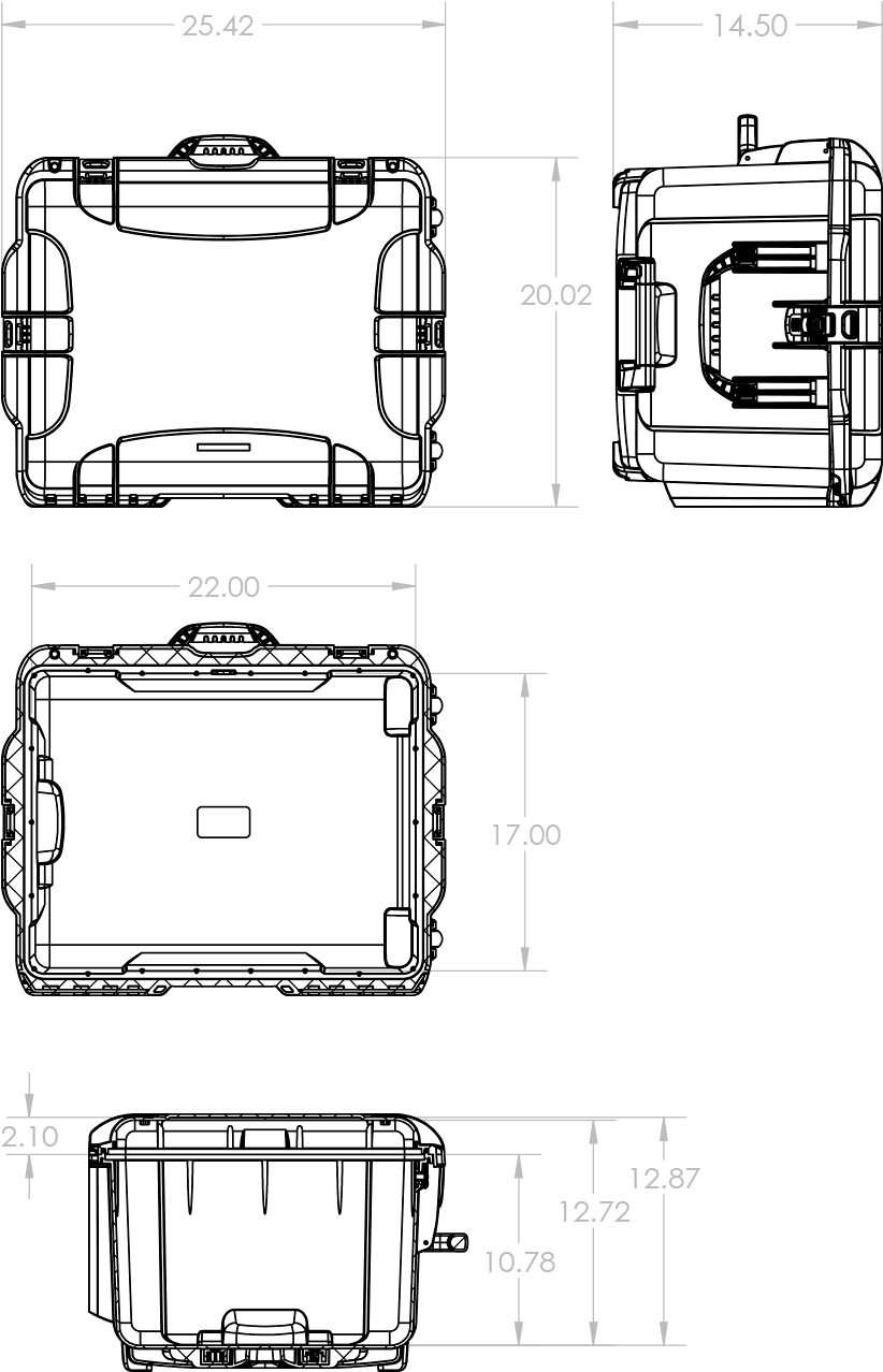 Dimensions Of The Nanuk 960 Dji Ronin-mx Hard Case (900x1346), Png Download