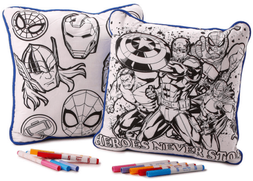 Marvel Avengers 2 Pack Color Me Pillow Set /w 10 Crayola - Cushion (640x640), Png Download