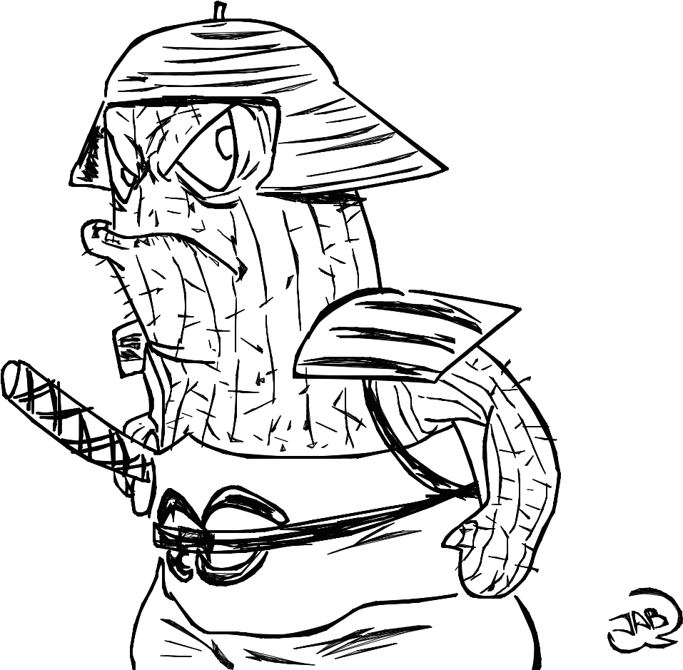 Forum Draw A Cactus - Drawing (1350x1020), Png Download