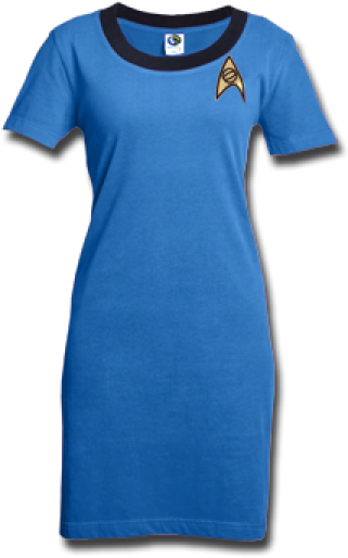 Star Trek Tos Science Officer T-shirt Dress - Star Trek Tos Engineering Female Officer Dress (600x600), Png Download