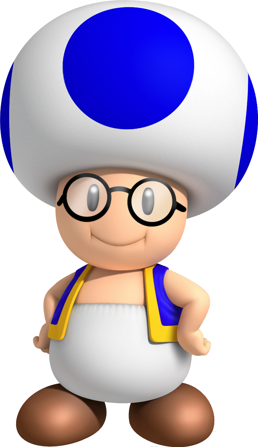 Blue Toad Blue Yoshi - Super Mario Toad Blue (897x1553), Png Download