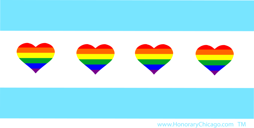 North Halsted And Broadway Tour Flag - Chicago (1000x504), Png Download