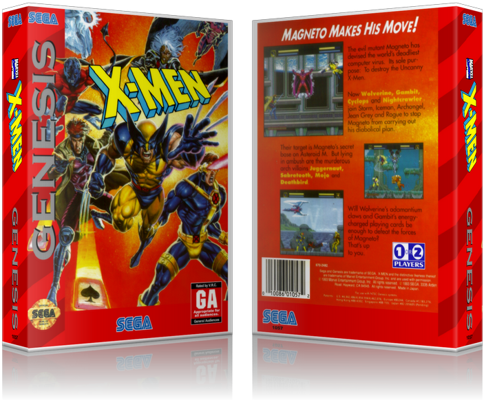 Sega Genesis X-men 2 Sega Megadrive Replacement Game - X-men Sega Genesis Gen (800x650), Png Download
