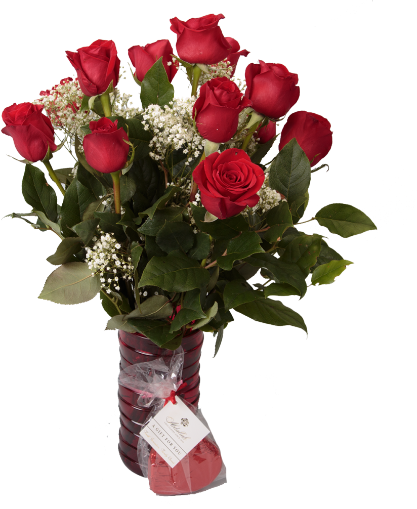 12 Red Roses &amp - Beautiful Flowers For Your Love (1005x1005), Png Download