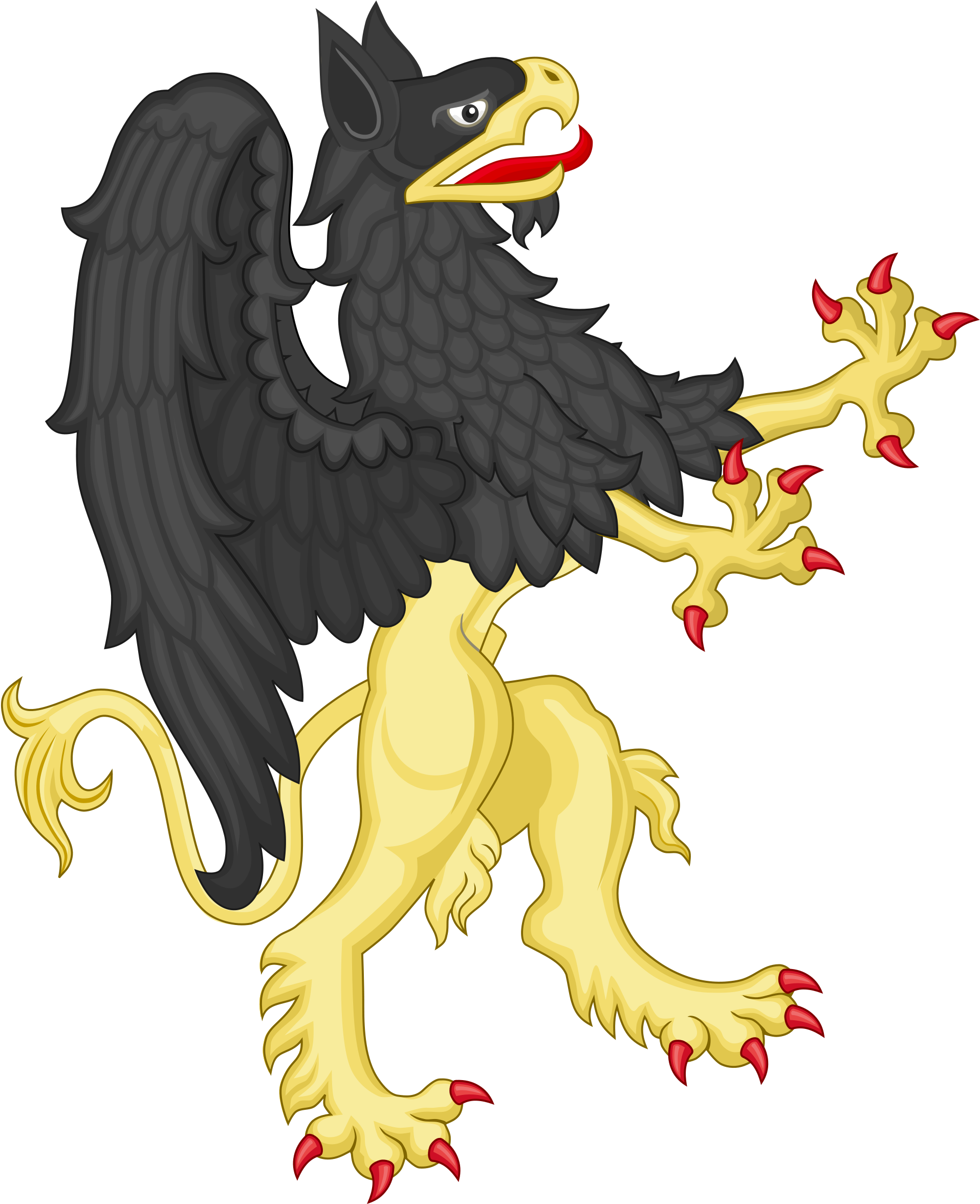 Open - Griffin Coat Of Arms Supporter (2000x2526), Png Download