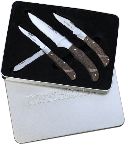 Winchester Rosewood Pocket Knife Set - Winchester Knife Set 3 Pce Tin Rosewood (760x500), Png Download