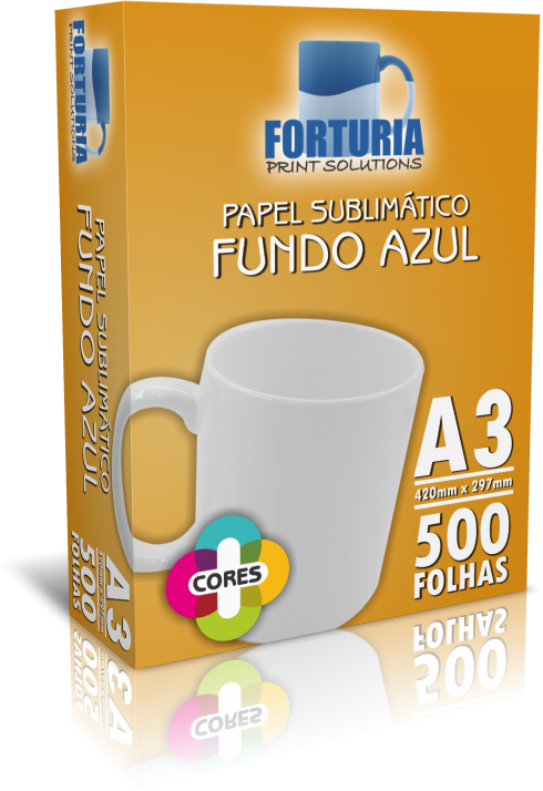 Papel Sublimático A3 - Papel Sublimatico Fundo Azul (490x714), Png Download