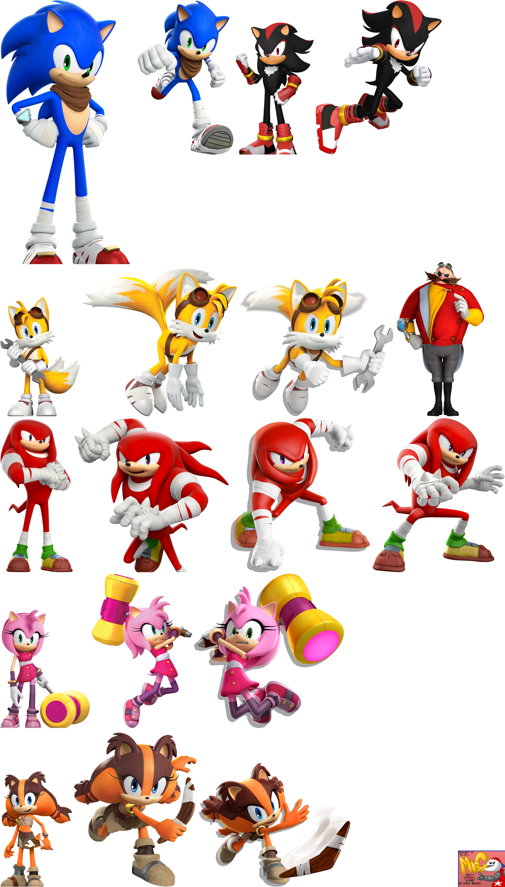 Click For Full Sized Image Character Portraits - Tomy Sonic Boom Buildable Figures - 12 Packs (1677x2945), Png Download