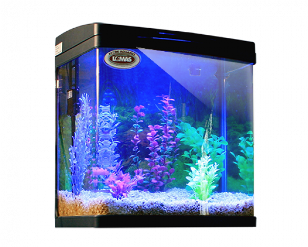 Kit De Acuario Rectangular Negro - Articulos Para Peces (600x600), Png Download