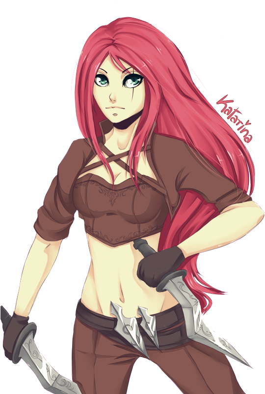 Katarina By Bakaruru Hd Wallpaper Fan Art Artwork League - Katarina Fanart Png (616x800), Png Download