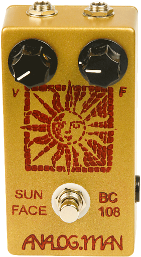 Analog Man Sun Face Bc 108c Fuzz With Top Mounted Jacks - Analog Man Sun Face 2-knob Fuzz Pedal (620x620), Png Download