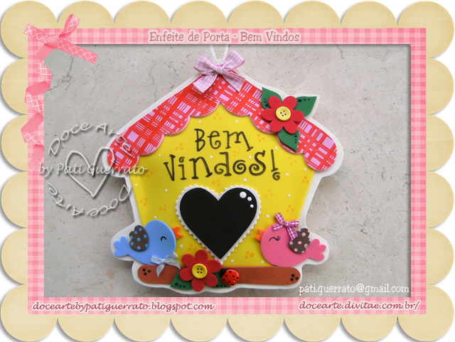 Enfeite De Porta Passarinhos - Eva (640x481), Png Download