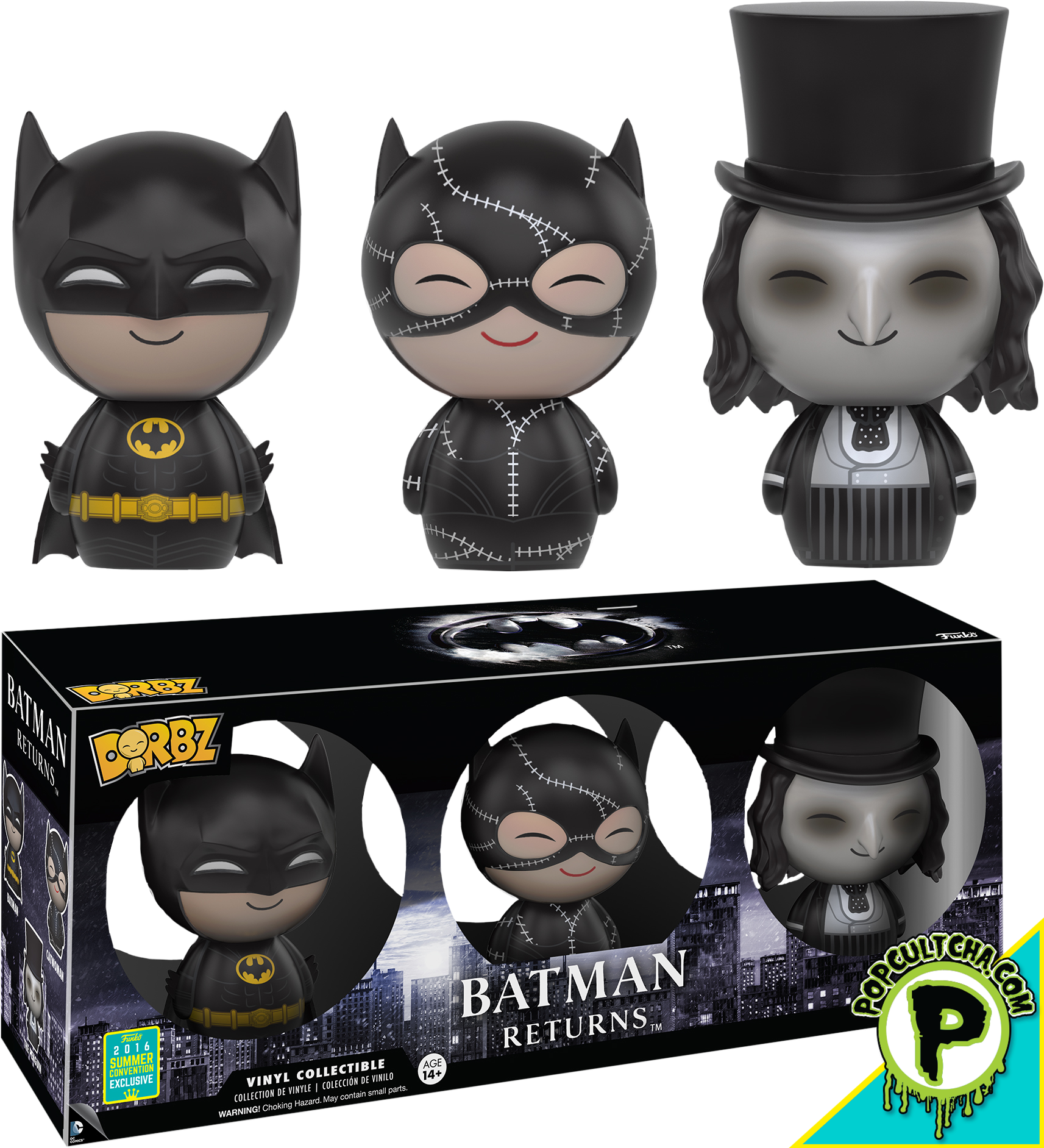 Batman, Catwoman & Penguin Dorbz Vinyl Figure 3-pack (1713x1883), Png Download