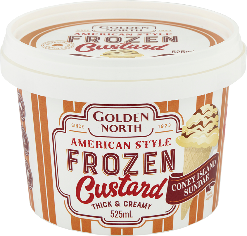 525ml Frozen Custard Coney Island - Golden North (845x810), Png Download