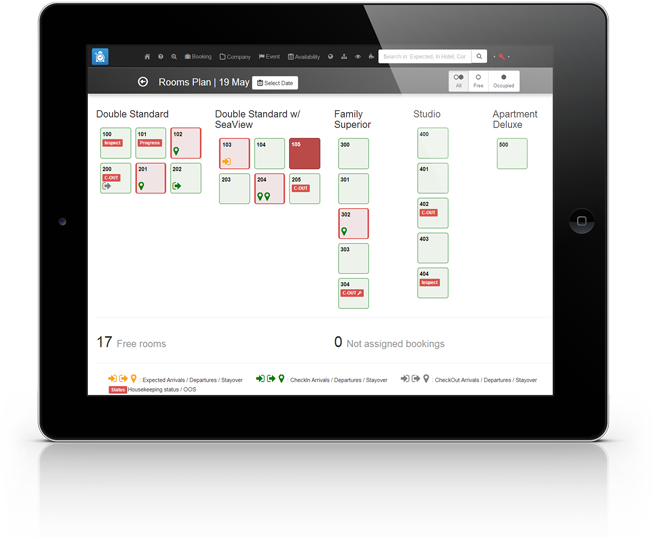 Clock Pms Demo - Housekeeping (653x538), Png Download