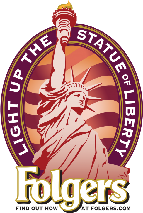 Statue Of Liberty Promotion Logo - Folgers Coffee (1024x723), Png Download