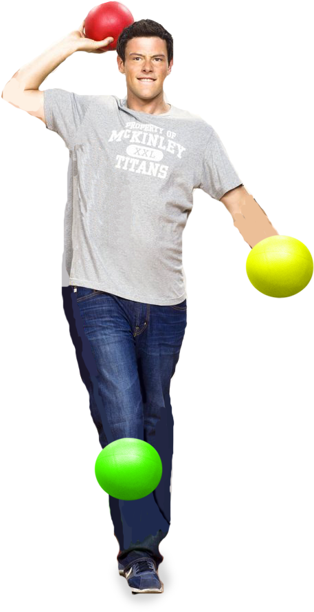 Cory Monteith Png Pic - Glee Dogeball Posss Finn (526x912), Png Download