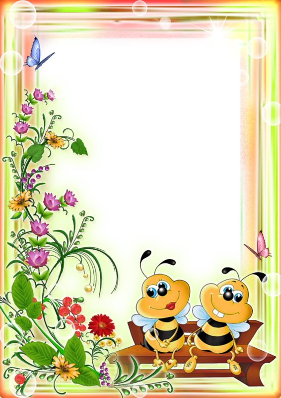 Marco Para Caratula Con Abejas (566x800), Png Download