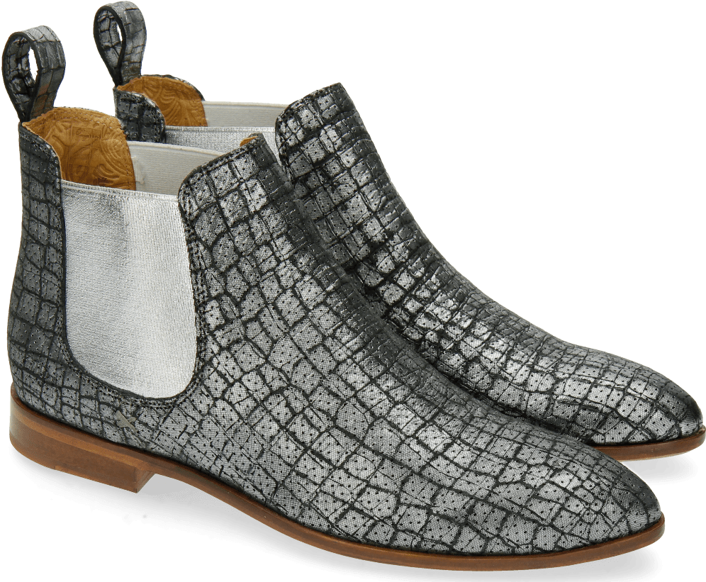Bottines Jessy 1 Lambada Perfo Silver - Chelsea Boot (1024x1024), Png Download